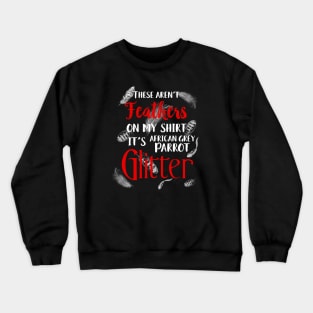 African Grey Parrot Feather Glitter Crewneck Sweatshirt